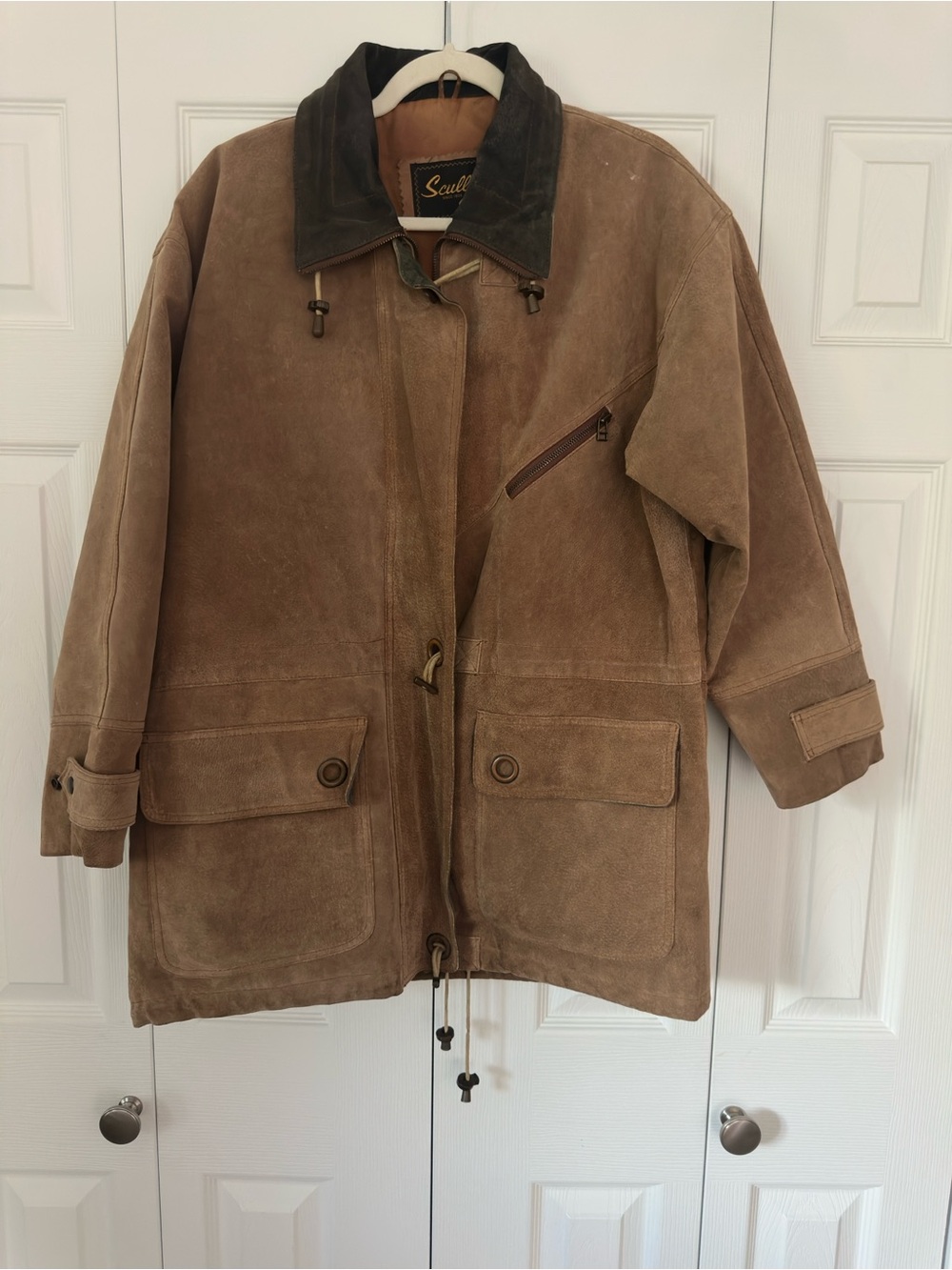 VINTAGE SULLY Barn Roughout Suede Jacket Soft Earthy Sand